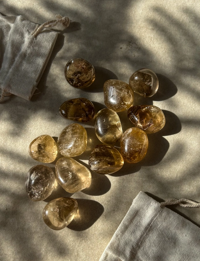 pietra burattata - Quarzo Citrino naturale